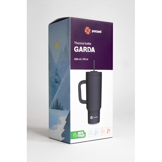 Butelka termiczna na napoje Pozzani Garda 1180 ml (czarna) - miniatura 4
