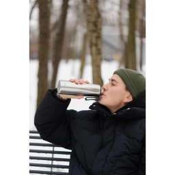 Butelka termiczna Vialli Design FUORI 500ml z uchwytem 12/24h (stalowa matowa) - miniatura 6