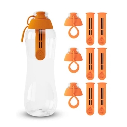 Butelka filtrująca do wody kranowej DAFI 0.5L (pomarańczowa) +7 filtrów +4 nakrętki - miniatura 1