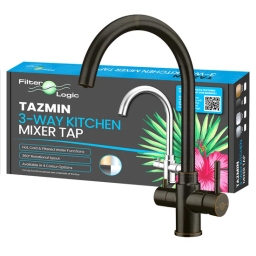 Bateria kuchenna trojdrożna kran FilterLogic Tazmin (czarna / gun black) - miniatura 2