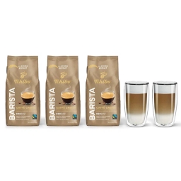 Kawa ziarnista Tchibo Barista Caffe Crema 3kg + szklanki termiczne do latte FilterLogic CFL-670 w zestawie - miniatura 1