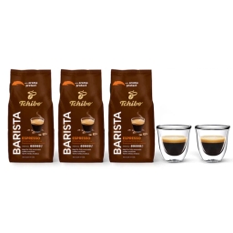 Kawa ziarnista Tchibo Barista Espresso 3kg + szklanki termiczne do espresso FilterLogic CFL-655 w zestawie - miniatura 1