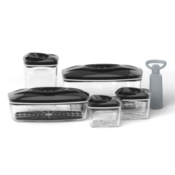 Zestaw pojemników prożniowych do przechowywania żywności DAFI SET5 (czarny) - miniatura 1