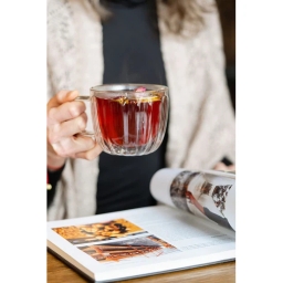 Szklanki termiczne do kawy i herbaty z uchem Vialli Design TULIP 350ml (4szt.) 28791 - miniatura 3