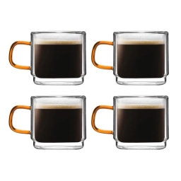 Szklanki termiczne do kawy espresso Vialli Design AMBER 80ml (4szt.) - miniatura 1