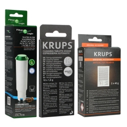 Zestaw do konserwacji ekspresu Krups (filtr FilterLogic CFL-701B + tabletki czyszczące XS3000 + odkamieniacz F054) - miniatura 1