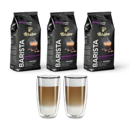 Kawa ziarnista Tchibo Barista Espresso Dark 3kg + szklanki termiczne do latte FilterLogic CFL-670 w zestawie - miniatura 1