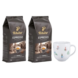 Kawa ziarnista Tchibo Milano 2x1kg + kubek porcelanowy 500 ml - miniatura 1