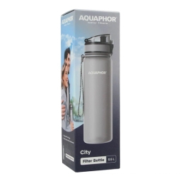 Butelka filtrująca wodę Aquaphor City 500ml (szara) + opakowanie filtrów - miniatura 2