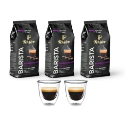 Kawa ziarnista Tchibo Barista Espresso Dark 3kg + szklanki termiczne do espresso FilterLogic CFL-655 w zestawie - miniatura 1