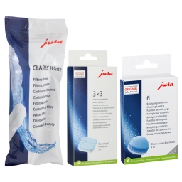 Zestaw do konserwacji Jura: filtr White 60209 + tabletki czyszczące 62715 + tabletki odkamieniające 61848 - miniatura 1