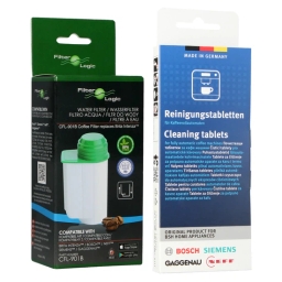 Zestaw do konserwacji ekspresu Bosch Siemens (FilterLogic CFL-901B + tabletki czyszczące Bosch 312504) - miniatura 1