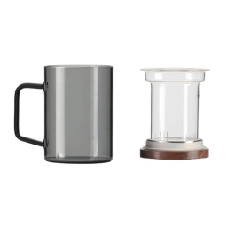 Szklanka do herbaty z zaparzaczem Vialli Design SOHO 350ml 29361 (grafitowa) - miniatura 3