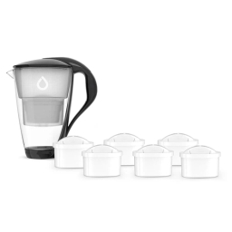 Dzbanek filtrujący szklany Dafi Crystal LED +6 filtrów UNIMAX (czarny) - miniatura 1