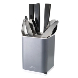 Zestaw kuchenny dozownik + ociekacz na sztućce Vialli Design LIVIO DUO (szary) - miniatura 3