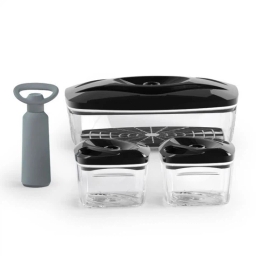 Zestaw pojemników prożniowych do przechowywania żywności DAFI SET3 (czarny) - miniatura 1