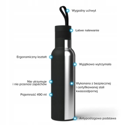 Butelka termiczna Dafi 490ml (czarna) - miniatura 3