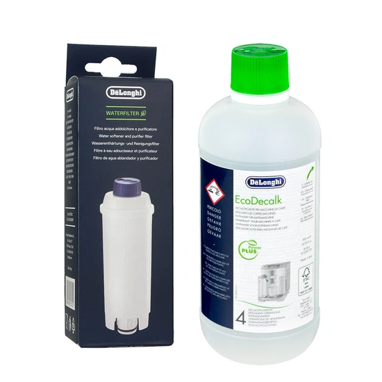 Zestaw do konserwacji ekspresu DeLonghi (filtr DLSC002 + odkamieniacz EcoDecalk 500ml) - miniatura 1