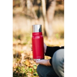 Termos turystyczny z kubkiem Vialli Design FUORI 1000ml (czerwony) 28531 - miniatura 4