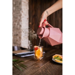 Termos z wkładem szklanym Vialli Design GEO 1L (różowy) 27510 - miniatura 3