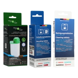 Zestaw do konserwacji ekspresu Bosch Siemens (FilterLogic CFL-901B + Tabletki czyszczące Bosch 312504 + Tabletki odkamieniające Bosch Siemens 311864) - miniatura 1