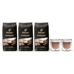 Kawa ziarnista Tchibo Sicilia 3kg + szklanki termiczne do cappuccino FilterLogic CFL-660 w zestawie - miniatura 1