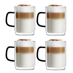 Szklanki termiczne do kawy i herbaty Vialli Design CARBON 350ml (4szt.) - miniatura 1