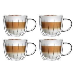 Szklanki termiczne do kawy i herbaty z uchem Vialli Design TULIP 250ml (4szt.) 28784 - miniatura 1