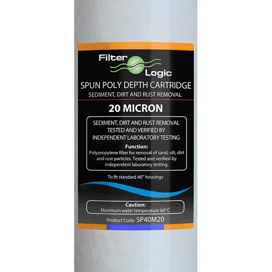 Wkład sedymentacyjny 40" polipropylenowy FilterLogic 20um SP40M20 Slimline - miniatura 2
