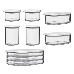 Zestaw pojemników na żywność Mepal Modula (2x175ml, 2x375ml, 2x425ml, 1xModula 550/3) biały - miniatura 1