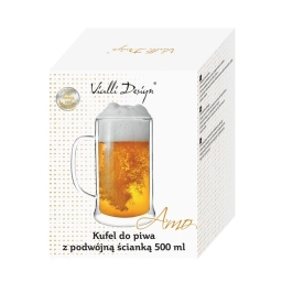 Szklanka termiczna kufel do piwa Vialli Design AMO 500ml 21228 - miniatura 2