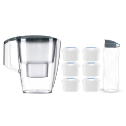 Dzbanek filtrujący Dafi START Unimax 4,0L (stalowy) +6 filtrów FilterLogic FL-402 + bidon na wodę - miniatura 1