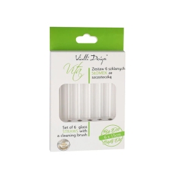 Ekologiczne słomki szklane proste Vialli Design VITA 15cm (6szt.) + szczoteczka do czyszczenia 26582 - miniatura 6