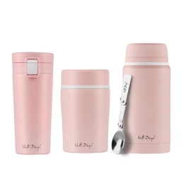 Zestaw termos kubek termiczny Vialli Design FUORI (400ml+500ml+750ml) - różowy - miniatura 1