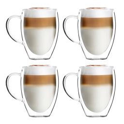 Szklanki termiczne do kawy z uszkiem Vialli Design NOA 360ml (4szt.) 29774 - miniatura 1