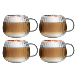 Szklanki termiczne do kawy z uchem Vialli Design TULIP 350 ml (4 szt.) 31203 - miniatura 1