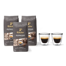 Kawa ziarnista Tchibo Milano 3kg + szklanki termiczne do espresso FilterLogic CFL-655 w zestawie - miniatura 1