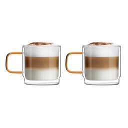 Szklanka termiczna do kawy latte Vialli Design AMBER 320ml (2szt.) - miniatura 1