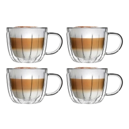 Szklanki termiczne do kawy i herbaty z uchem Vialli Design TULIP 350ml (4szt.) 28791 - miniatura 1