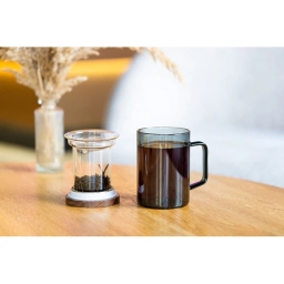 Szklanka do herbaty z zaparzaczem Vialli Design SOHO 350ml 29361 (grafitowa) - miniatura 5