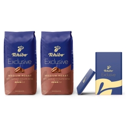 Kawa ziarnista Tchibo Exclusive Medium Roast 2x1 kg + puszka na kawę - miniatura 1