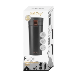 Kubek termiczny do kawy i herbaty Vialli Design FUORI 400ml (czarny gold rose) 28036 - miniatura 4