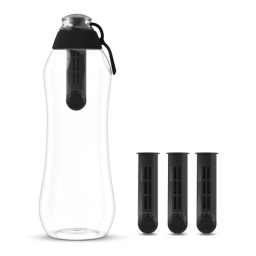 Butelka filtrująca wode DAFI 0,7L +4 filtry w zestawie (antracyt / czarny) - miniatura 1