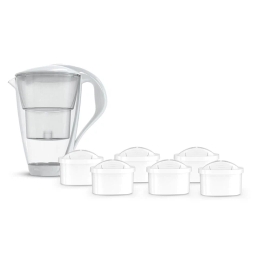 Dzbanek filtrujący szklany Dafi Crystal LED +6 filtrów UNIMAX (biały) - miniatura 1