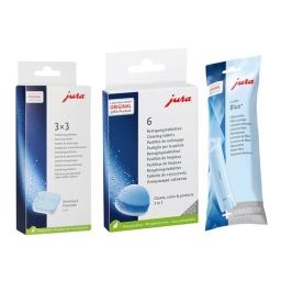 Zestaw do konserwacji ekspresu Jura: filtr blue+ 24228 +tabletki czyszczące 24225 +tabletki odkamieniające 61848 - miniatura 1