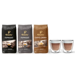 Kawa ziarnista Tchibo Sicilia / Milano / Intense 3kg+ szklanki termiczne do cappuccino FilterLogic CFL-660 w zestawie - miniatura 1