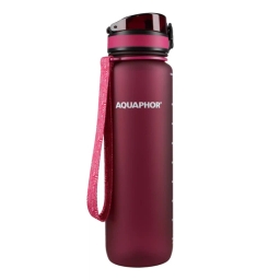 Butelka filtrująca wodę Aquaphor City 1000ml (bordowa) + opakowanie filtrów - miniatura 2