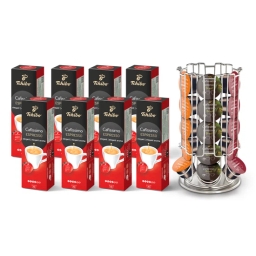 Kawa kapsułki Tchibo Cafissimo Espresso Elegant Aroma 80szt. + stojak w zestawie - miniatura 1