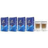 Kawa ziarnista Tchibo Exclusive 4kg + szklanki termiczne do latte FilterLogic CFL-670 w zestawie