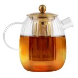 Zaparzacz do herbaty szklany Vialli Design TULIP 1000ml 29316 (złoty mat)